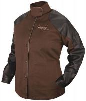 24K523 Womens FR Cotton Jacket/Leather Slvs, XL