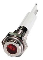 24M032 Flat Indicator Light, Red, 12VDC