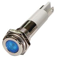 24M063 Flat Indicator Light, Blue, 12VDC