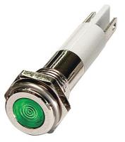 24M072 Flat Indicator Light, Green, 110VAC