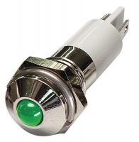 24M077 Round Indicator Light, Green, 12VDC