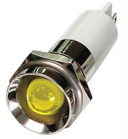 24M119 Protrude Indicator Light, Yellow, 12VDC