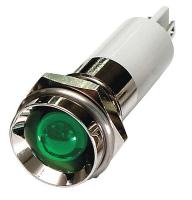 24M120 Protrude Indicator Light, Green, 12VDC