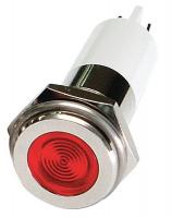 24M127 Flat Indicator Light, Red, 12VDC