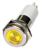 24M128 Flat Indicator Light, Yellow, 12VDC