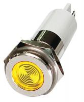 24M138 Flat Indicator Light, Yellow, 110VAC