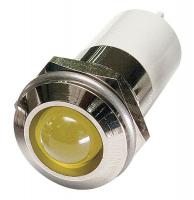 24M146 Round Indicator Light, Yellow, 12VDC