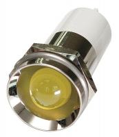 24M155 Protrude Indicator Light, Yellow, 12VDC