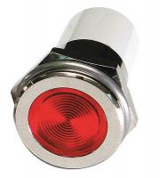 24M163 Flat Indicator Light, Red, 12VDC