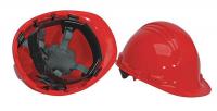 24M965 Hard Hat, FrtBrim, Slotted, 6Pinlock, Red