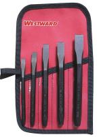 24N071 Cold Chisel Set, Hex, Steel, 5 Pc