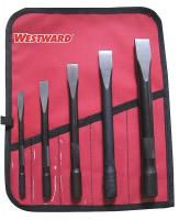 24N072 Cold Chisel Set, Round, Steel, 5 Pc