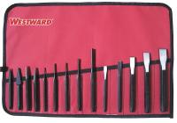 24N073 Punch And Chisel Set, Steel, 14 Pc