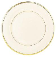 24T534 Dinner Plate, 10-1/2 In, Ivory/Gold, PK 12
