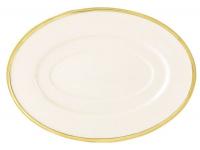 24T544 Sauce Boat Stand, Ivory/Gold, PK 12