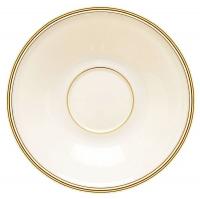 24T554 Saucer, 6 In, Ivory/Gold, PK 12