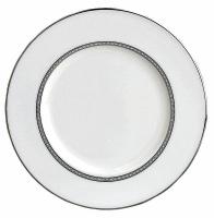 24T557 Accent Plate, 9 In, Wht/Silver, PK 12