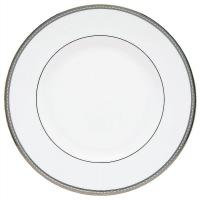 24T563 Dinner Plate, 10-4/5 In, White/Silv, PK 12