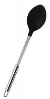 24X469 Solid Spoon, Black/SS, 14 In