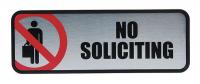 24Y218 Brushed Metal No Soliciting