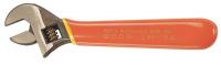 24Y885 Insulated Adj Wrench, 8-3/8 in., Or/Yellow