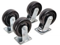 24Y933 Caster Set, 4 x 2 In, Rigid/Swivel, Pk 4