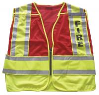 24Y973 PublicSafetyRefl.Vest, Fire, M/XL, Orange