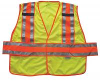 24Y980 High Visibility Vest, Class 2, XL/2XL, Lime