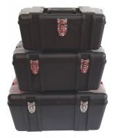 24Y988 Portable Tool Box Set, Black/Grey, 3 Pc