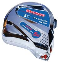 24Z090 Measuring Tape, 16 ft, ABS Plastic, Chrome