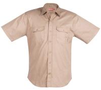 24Z275 Short Sleeve Shirt, Khaki, Ctn/PET Blend, L