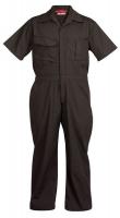 24Z380 Short Sleeve Coveralls, Cott/Poly, Blk, XL