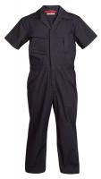 24Z384 Short Sleeve Coveralls, Cott/Poly, Nvy, XL