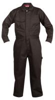 24Z388 Long Sleeve Coveralls, Cotton/Poly, Blk, XL