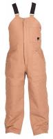 24Z398 Bib Overalls, Quilt Lined, Brown, M