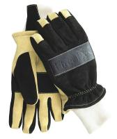 25D406 Firefighting Gloves, Black/Tan, L, PR