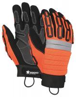 25D622 Leather Palm Gloves, TPR Cage, L, Pr