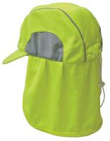 25F562 Hat w/Neck Shade, Wicking, Hi-Vis Lime