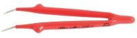 26X267 Insulated Tweezers, Angled Fine, 6 In