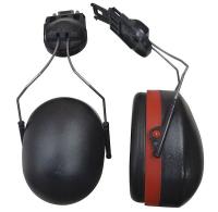 26X629 Cap-Mounted Ear Muff, Black/Red, 27dB