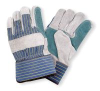 2AH54 Leather Gloves, Split/Double, L, PR