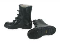 2AT58 Overboots, Mens, 9, 4-Buckle, Blk, Rubber, 1PR