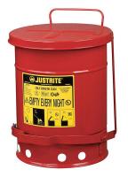 2AX55 Oily Waste Can, 6 Gal., Steel, Red