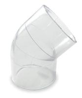 2CEY7 Elbow, 45 Deg, 1 1/2 In, Solvent, PVC, Clear