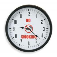 2CHY1 Clock, Rnd, Analog, No Smoke, 14 3/8in, Blk