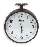 2CHY8 Clock, Round, Analog, 11 In., Rust