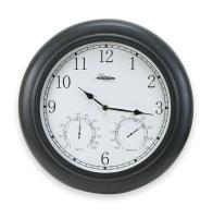 2CHY9 Thermo-Hygrometer Clock, 17 5/8in, Gry
