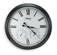 2CHZ1 Thermo-Hygrometer Clock, 35 7/8in, Blk