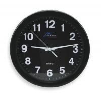 2CHZ2 Clock, Rnd, Anlg, 10in, Blk w/Blk Face