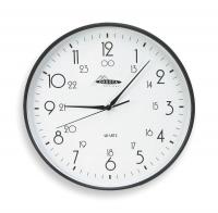 2CHZ7 Clock, Rnd, Analog, 24 Hr, 12in, Blk, 120V